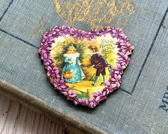 heart pin // pin // brooch // summer jewelry // jewelry // gift // wood pin, christmas, stocking stuffer