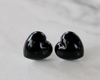 pendiente negro, pendiente de corazón negro, pendiente de corazón, regalo, regalo para ella, pendiente de corazón negro, regalo, regalo para ella, joyería, pendientes por menos de 10, amor
