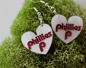 Baseball earrings, philly baseball jewelry, baseball jewelry, philadelphia sports, philly earrings, gift, gift for her, earrings, jewelry