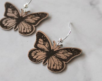 butterfly earrings, silver butterfly earrings, earrings under 20, gift, gift for her, dangle earring, summer jewelry, butterfly jewelry