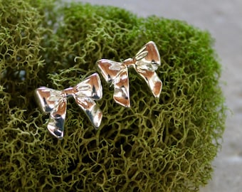 sterling silver bow stud earrings, gift for her