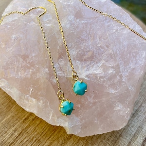 enhebradores de turquesa, pendientes de enhebrador, enhebradores de oro, pendientes colgantes, regalo, regalo para ella, joyas de turquesa, pendientes de oro, vacaciones