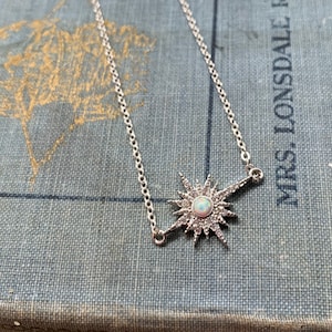 opal star burst necklace // silver necklace // opal necklace // gift // gift for her // holiday // summer jewelry