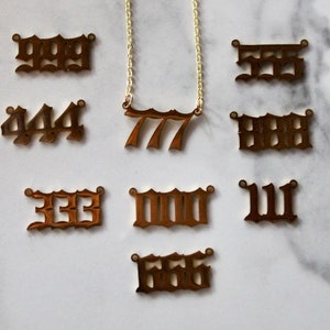 angel number necklace, angel numbers, gold angel number, 111, 777, 333, 444, 555, 666, delicate gold necklace, gift for her, gift for friend