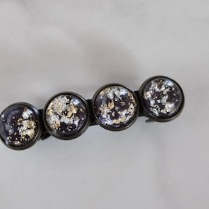 purple glitter barrette, hair clip, purple hair clip, bronze hair barrette, gift, gift for her, jewelry, hair accessory, under 10
