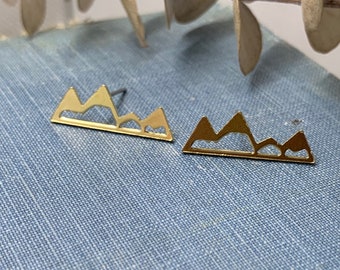 mountain earrings // gold mountains // gold earrings // stud earrings // gift for her // gift // summer jewelry