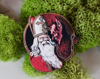 krampus, krampusnål, krampussmycken, högtid, krampusbrosch, present, present till henne, nål under 10, krampus under 10, jul