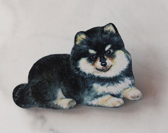 dog pin, husky brooch, dog jewelry, gift, gift for her, gift under 10, pin, brooch, pomeranian, puppy, dog gift, animal, holiday, pomsky