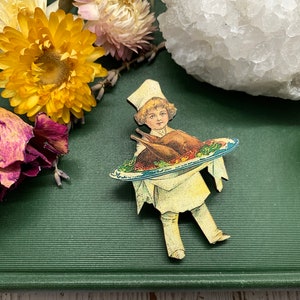 Thanksgiving-nål, brosch, kalkon, högtid, jul, höst, gåva, present till strumpor, inflyttningspresent, present till henne, under 10, vintagevykort