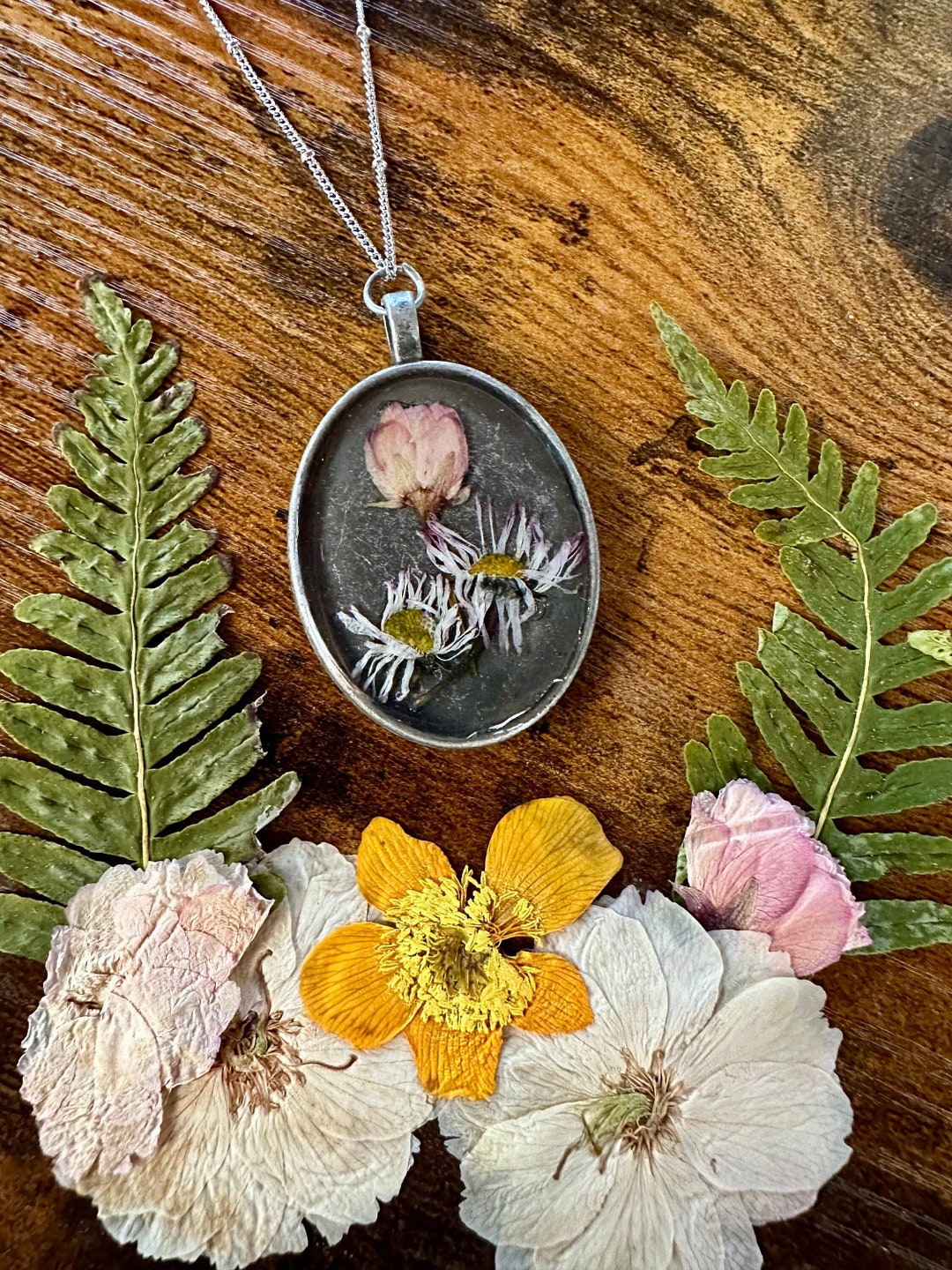 Irish Wildflower Jewelry, Real Flower Jewelry, Wildflower Necklace