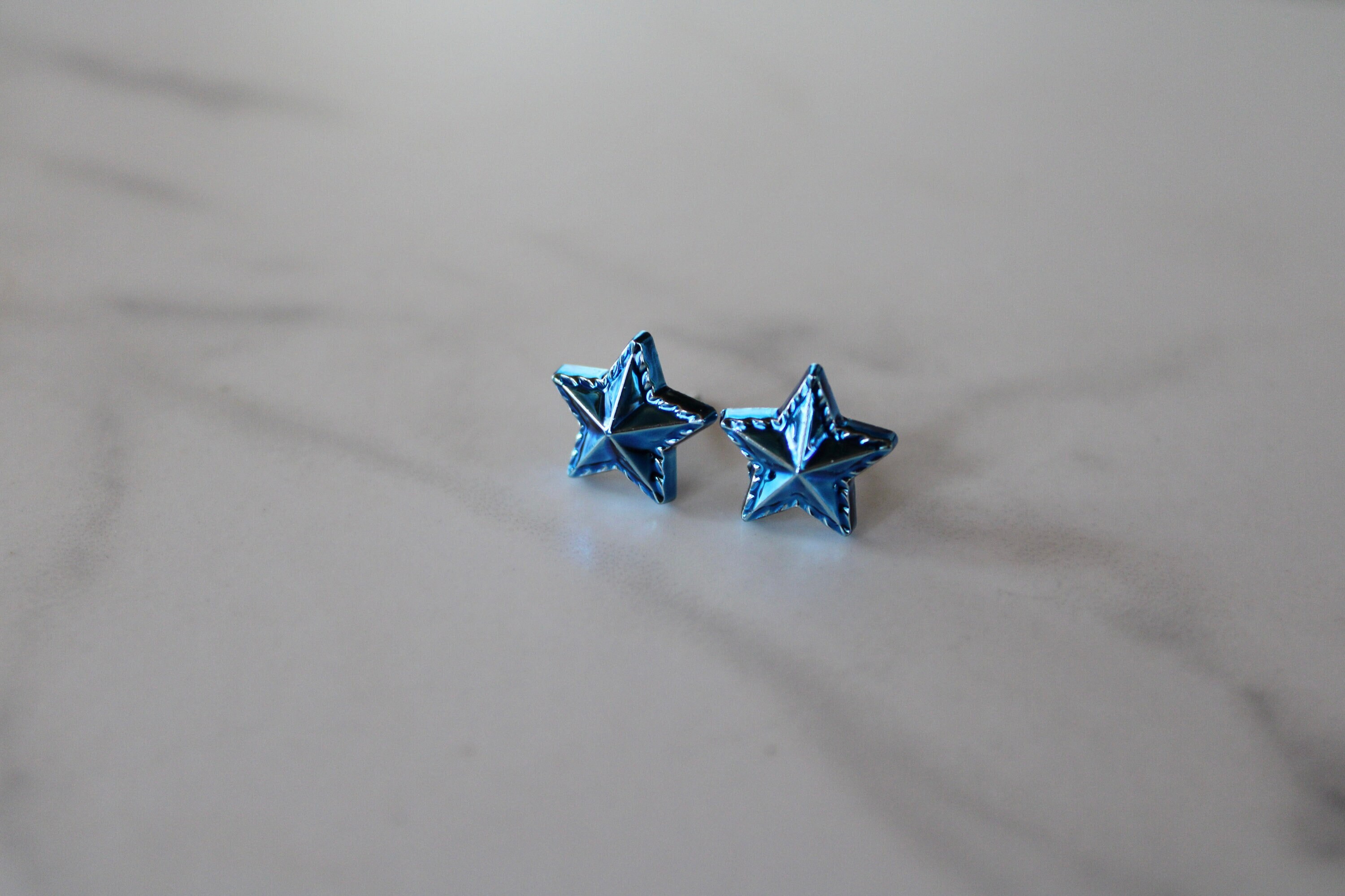 blue star earrings, stud earrings, star stud earrings, earrings under 10, gift, gift for her, jewelry, holiday, independence day, for mom