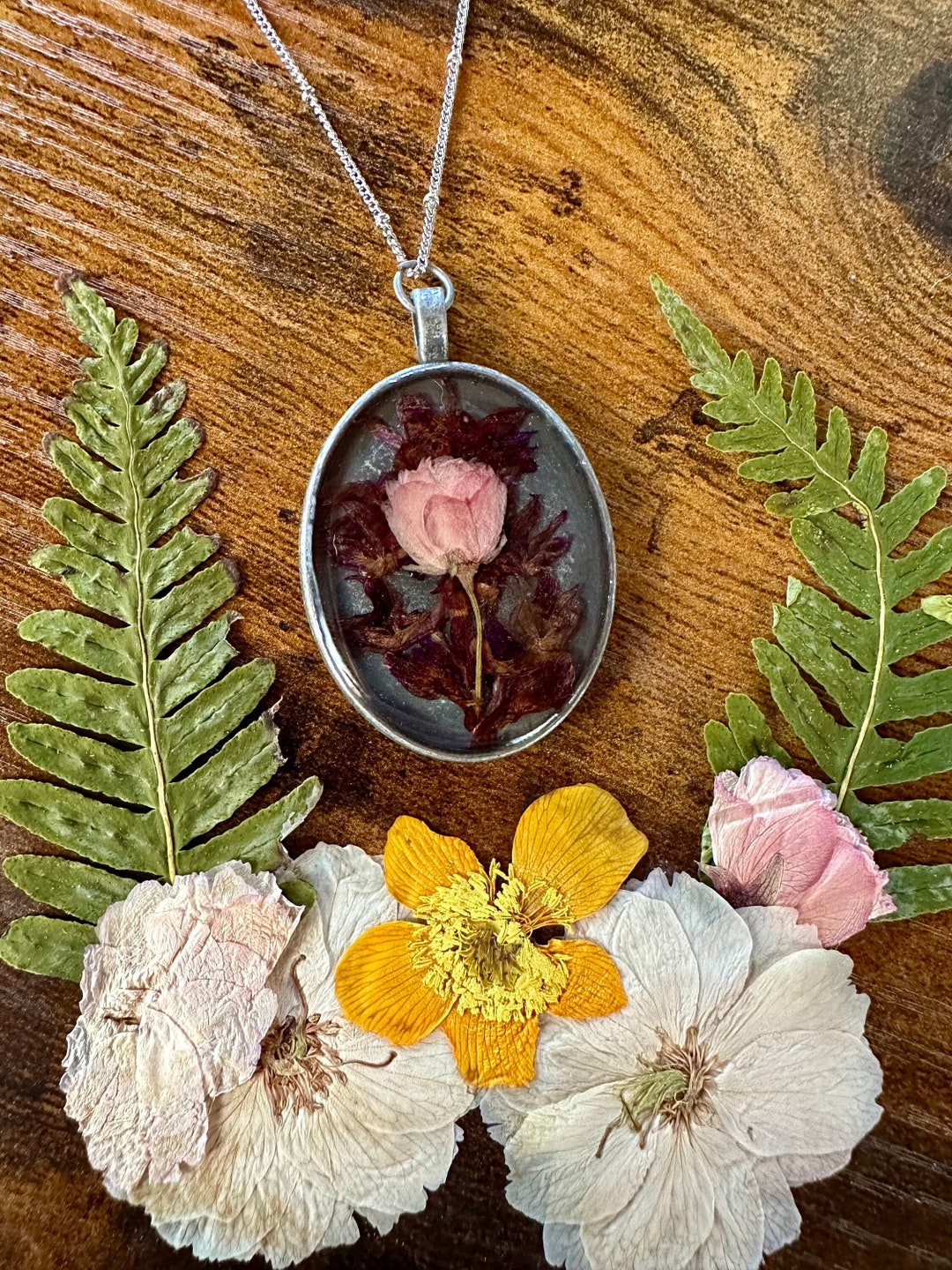Irish Wildflower Jewelry, Real Flower Jewelry, Wildflower Necklace
