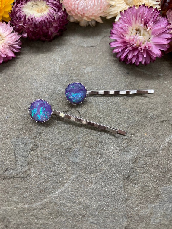 Purple Bobby Pin Set Hair Pins Hair Accessory Hair Etsy