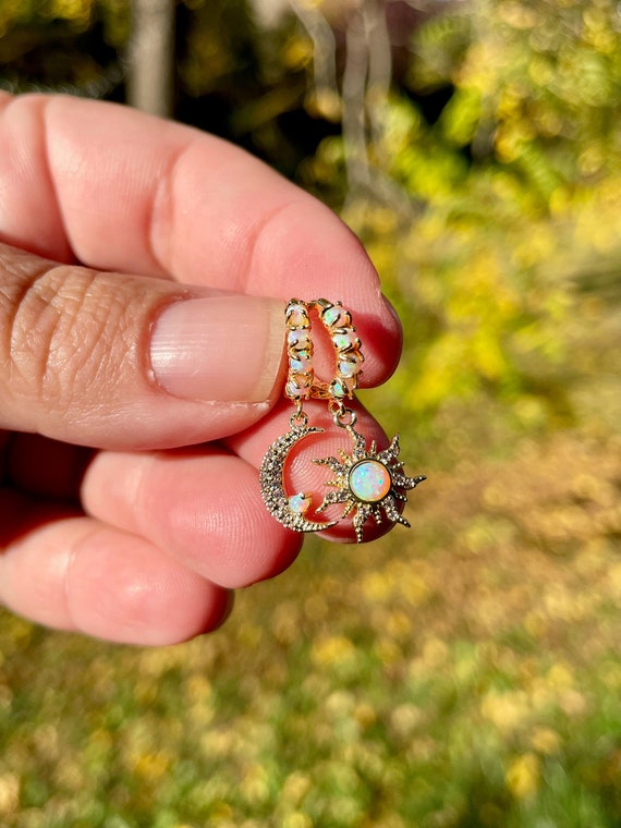 Orecchini A Cerchio Luna In Stile Boho - Mini Orecchini A Goccia Con Mezzaluna, Gioielli Donne E Ragazze, Idea Regalo - 5
