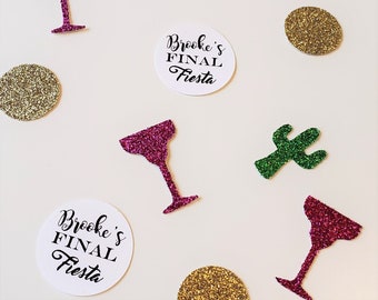 Personalized Bachelorette Confetti: Margarita, Cactus, Glitter - Final Fiesta