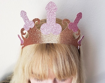 Weird flex on Valentines but You Go Girl! Penis Tiara Crown Bachelorette Stagette Hen party a digital file for Cricut by Bryn Wyllychuk