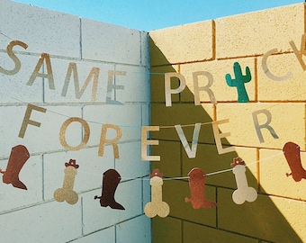 Same Prick Forever Cactus Banner: Final Fiesta Bachelorette Party Decor