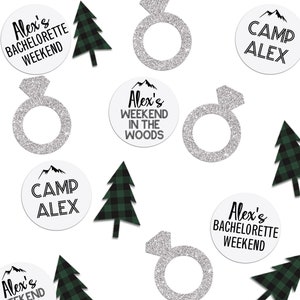 Weekend in the Woods Bachelorette Party Themed Confetti, Mountain Bachelorette, Personalized Camp Bachelorette Party Decorations