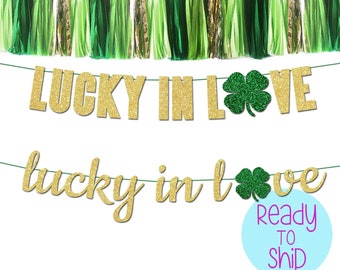 Lucky In Love St Patrick's Day Bachelorette Banner: Shamrock Decor