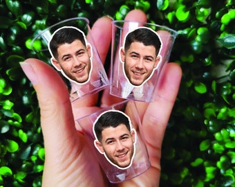 Custom Groom Face Shot Glasses: Personalized Bachelorette Party Favors