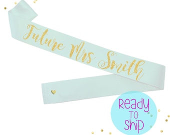 Personalized Bride to Be Sash: Glitter Bachelorette Party Sash