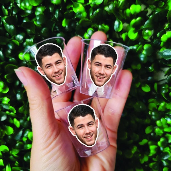 Custom Groom Face Shot Glasses: Personalized Bachelorette Party Favors