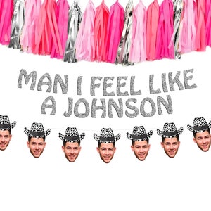 Disco Cowgirl Bachelorette Banner: Custom Last Name, Groom Face Option
