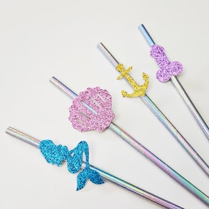 Last Splash Bachelorette Party Straws: Mermaid & Beach Theme, Set of 10