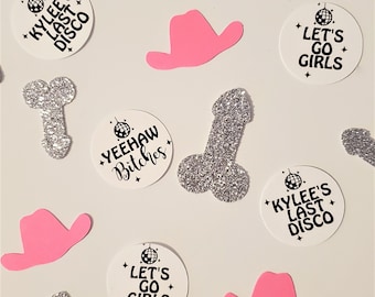 Disco Cowgirl Bachelorette Confetti: Personalized Party Decor