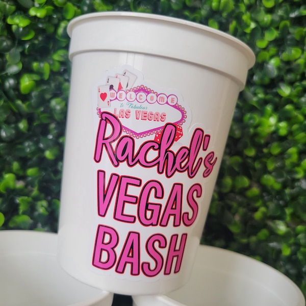 Vegas Bachelorette Party Personalized Cups, Custom Bach Party Cups with Dice, Vegas Bach Bash, Vegas Before Vows, Vegas Birthday Cups