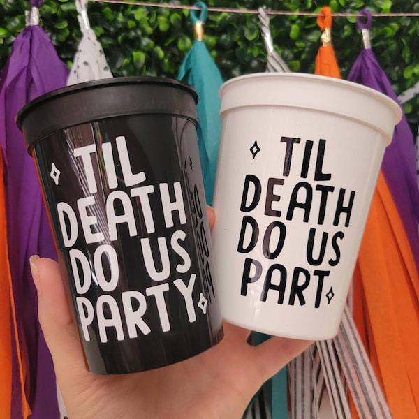 Personalized Halloween Bachelorette Party Cups, Bride's Coven, Custom Bachelorette Party Cups, Gothic Bachelorette Party Cups