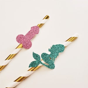 Last Splash Bachelorette Party Straws: Mermaids & Matrimony Decorations, Set of 10 afbeelding 3