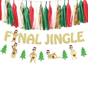 Final Jingle Groom Face Banner: Christmas Bachelorette Party Decor