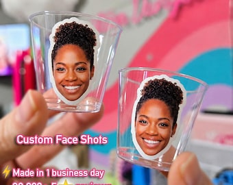 Custom Face Shot Glasses | Personalized Party Shots | Bachelorette, Birthday, Bachelor Party Favors