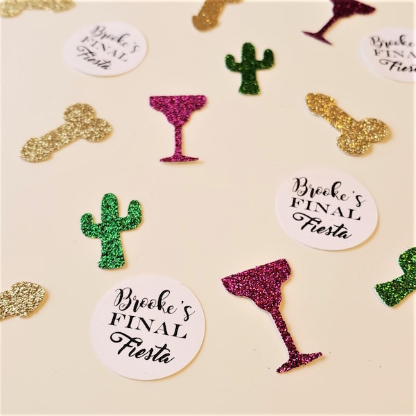 Margs and Matrimony Personalized Bachelorette Party Penis Confetti,  Final Fiesta Confetti, Margarita Confetti Cactus Confetti