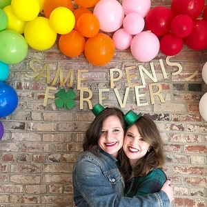 Same Penis Forever Bachelorette Party Banner, St Patrick's Day Bachelorette Party Theme Irish Bachelorette St Patricks Shamrock Penis Banner image 8