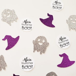 Personalized Halloween Bachelorette Party Confetti Witch Hats and Ghosts Confetti, Bachelorette Party Confetti, She Found Her Boo