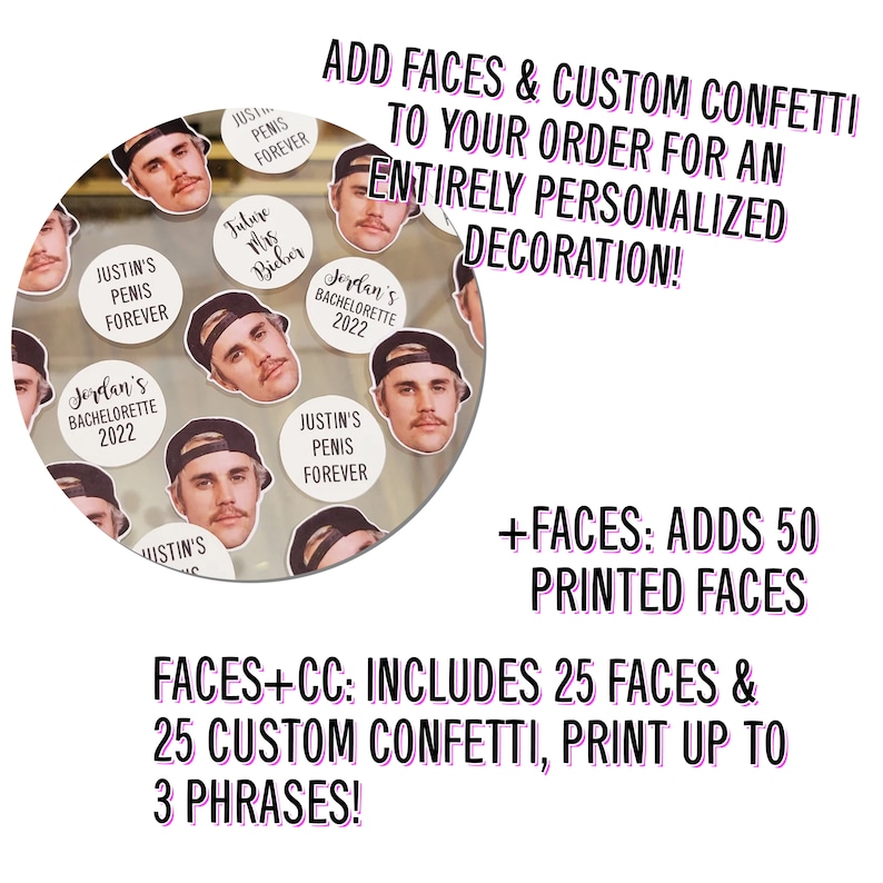 Personalized Groom Face Confetti: Custom Bachelorette Party Decorations and Favors, Any Theme image 6