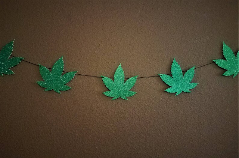 Marijuana Leaf Banner Garland Mary Jane Decor 420 Party Etsy