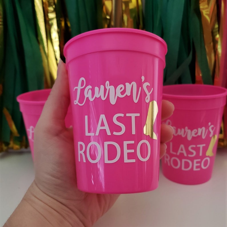Personalized Bachelorette Party Cups Last Rodeo Cups Custom Etsy Canada