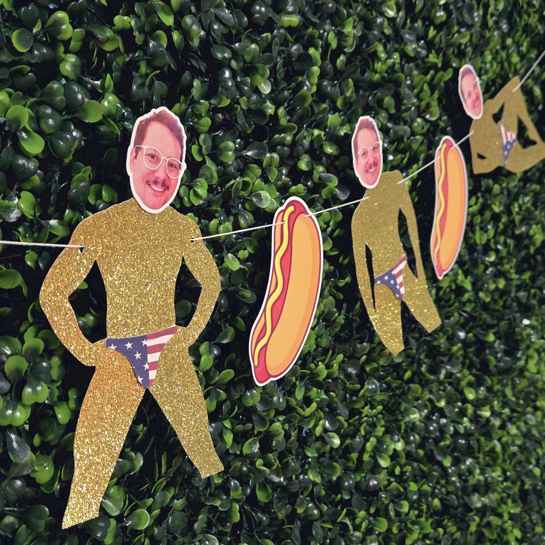 Hot Dog Themed Bachelorette Party Groom Face Banner, Hot Dog ...