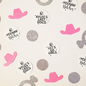 EVJF, cow-girl disco confettis personnalisés Cowgirl cosmique EVJF pour l'enterrement de vie de jeune fille disco cow-girl espace Lets go Girls