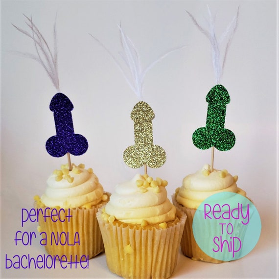Nola Bachelorette Party Penis Cupcake Toppers Picks W Etsy