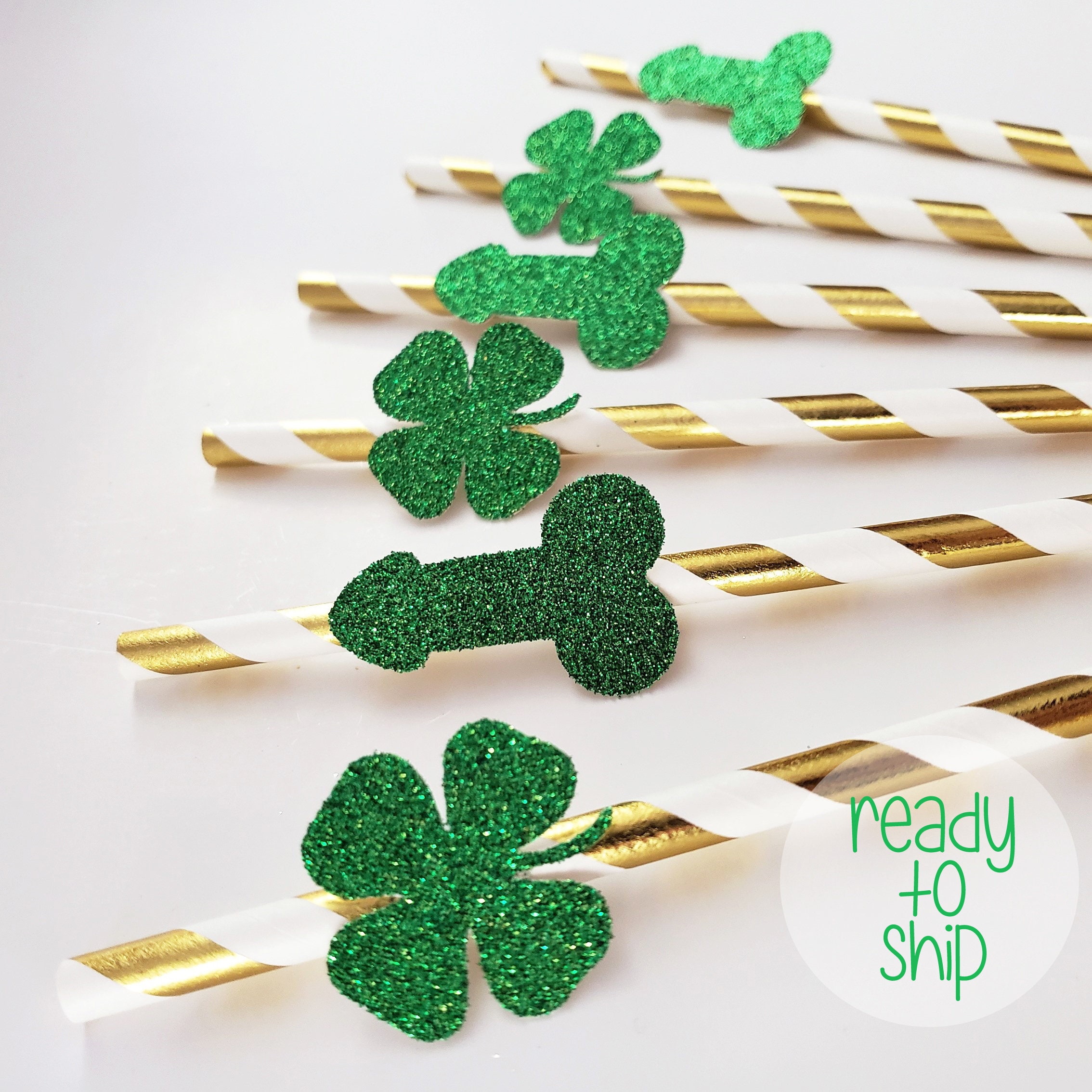 Penis & Shamrock Straws