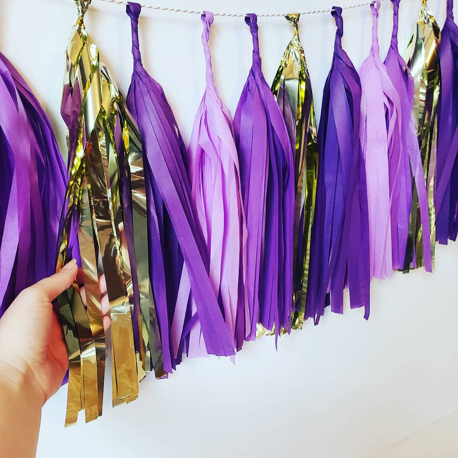Purple and Gold Paper Tassels Bachelorette Party Tassel Etsy