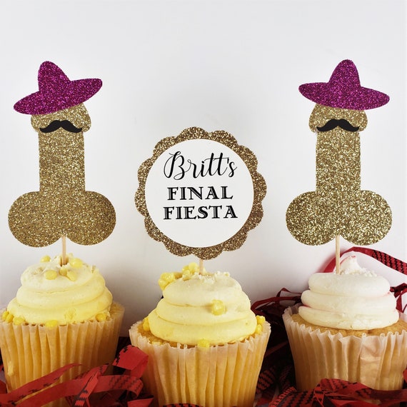 Final Fiesta Penis Cupcake Toppers with Sombreros Custom Final | Etsy