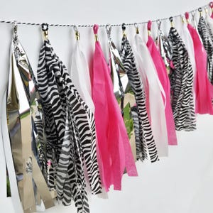 Zebra Bachelorette Party Tassels, Animal Print Tassel Garland, Leopard Party Decor, 2000s Y2K Wild Bach, Jungle Bachelorette Decor