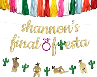 Personalized Final Fiesta Banner: Cursive Bachelorette Party Decor