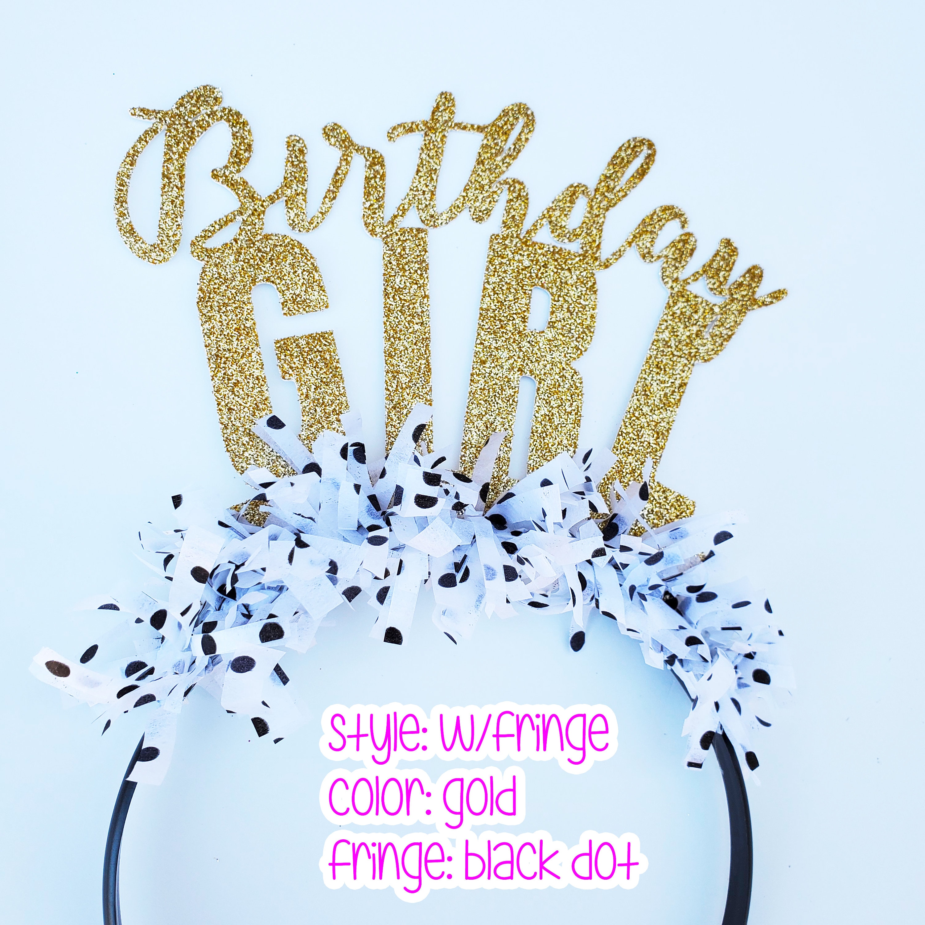Birthday Girl Headband With Fringe Option Birthday Headband Etsy