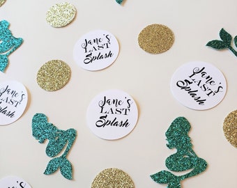 Custom Mermaid Bachelorette Confetti: Last Splash Party Decor